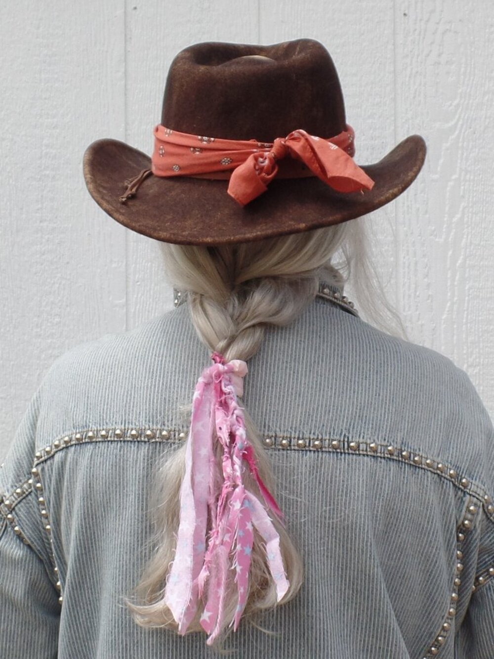 Hand Crafted Hair Tie Swag NWT Krystal PINK (1)